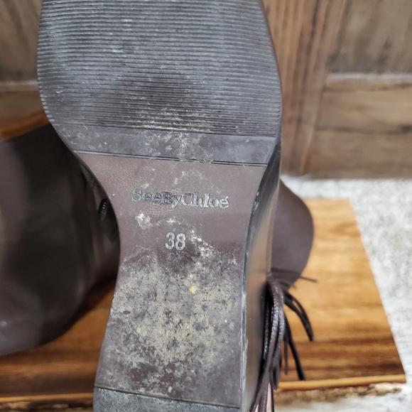 Chloé Fringe Wedge Booties - Picture 4 of 5